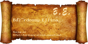 Bárdossy Ellina névjegykártya